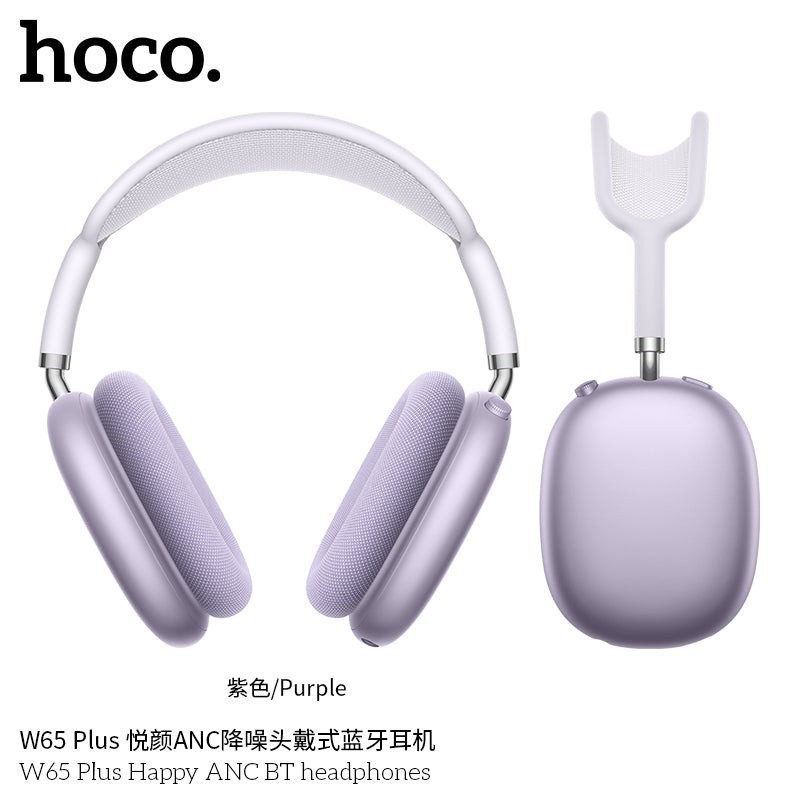 HOCO W65 Plus ANC Wireless Headphones – Bluetooth 5.4 Purple