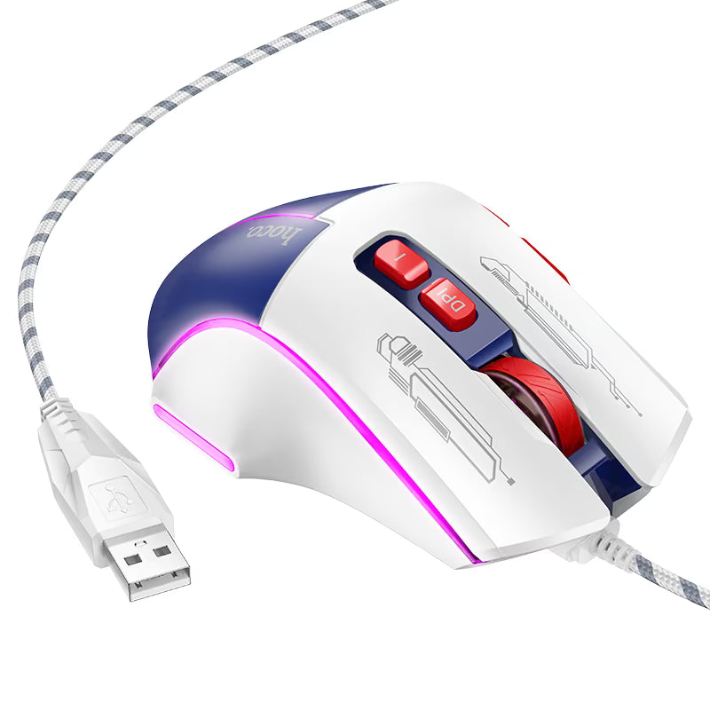 HOCO GM31 Overlord Wired Gaming Mouse — RGB, 3600 DPI, 7 Buttons