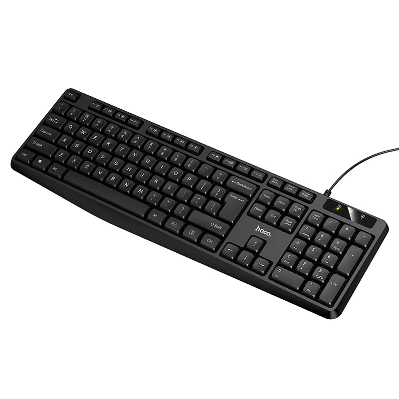HOCO GM60 Wired USB Membrane Keyboard – 104 Keys, Quiet, Splash-Resistant
