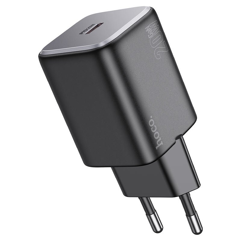HOCO N40 Mighty PD20W Single Type-C Wall Charger – PD/PPS/QC3.0/FCP/AFC, EU Plug