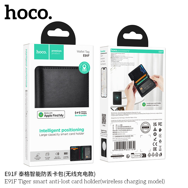 HOCO E91F Wallet Tracker – Apple Find My & Wireless Charging