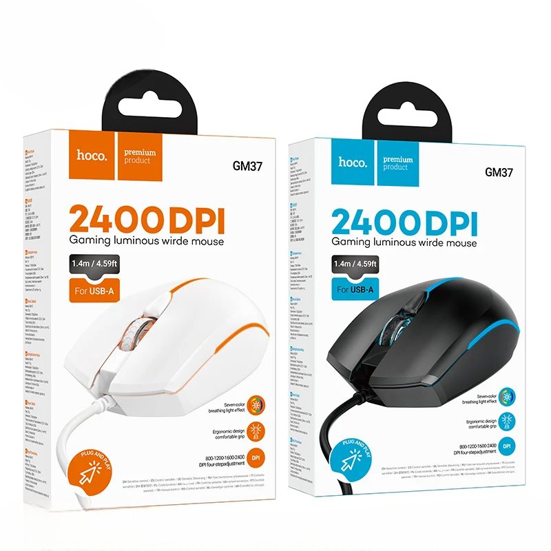 HOCO GM37 Wonderful Wired Gaming Mouse RGB Pakistan