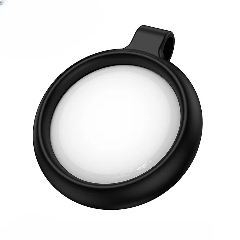 Black circular object with a white center on a white background, branded 'Catchy'.