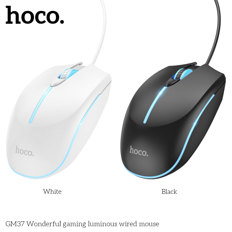HOCO GM37 Wonderful Wired Gaming Mouse – RGB, 800/1200/1600/2400 DPI, 4 Buttons