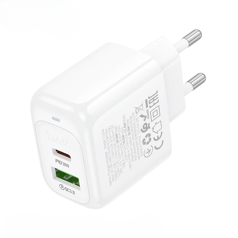 HOCO CS55A Type-C PD 30W USB-A QC3.0 Fast Charger hocopk.com