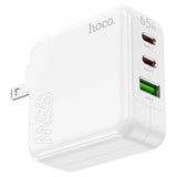 HOCO C115 Header PD65W 3-Port Wall Charger White Pakistan