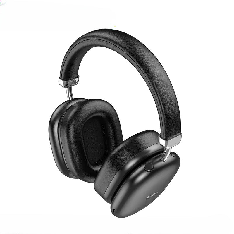 Black over-ear headphones on a white background