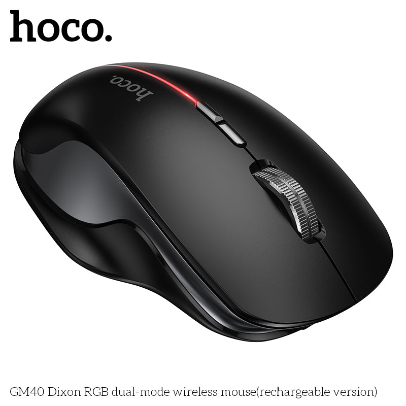 HOCO GM40 Dixon Mouse – Dual-Mode Wireless RGB, 2.4G & Bluetooth