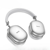 Silver headphones with 'hoco.' branding on a white background