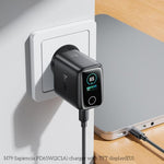 HOCO N79 65W GaN Fast Charger with TFT Display – Black