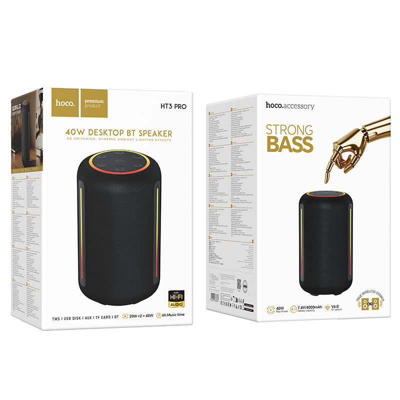 HOCO HT3 Pro Platinum Sound desktop Bluetooth speaker – white 07