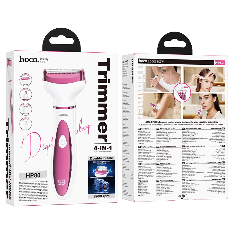 HOCO HP80 4-in-1 Women’s Electric Shaver & Trimmer with LED Display