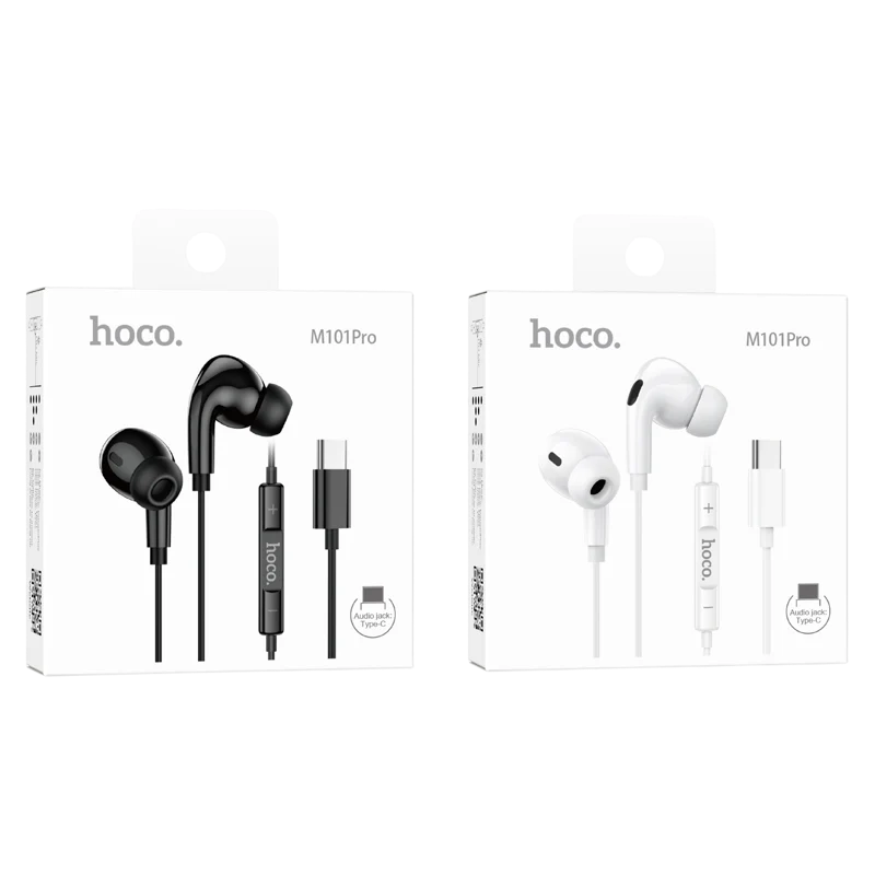 HOCO M101 Pro Earphones Type-C Wired (White)