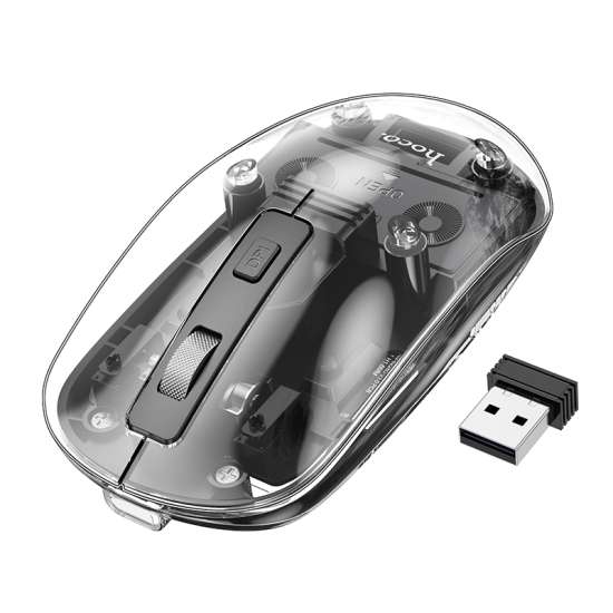 HOCO GM29 Mysterious Transparent Black Wireless Mouse Pakistan