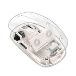 HOCO GM29 Mysterious Dual-Mode Transparent Wireless Silent Mouse – BT + 2.4G (White)