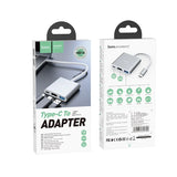 Hoco Type-C to adapter packaging with USB cable on a white background