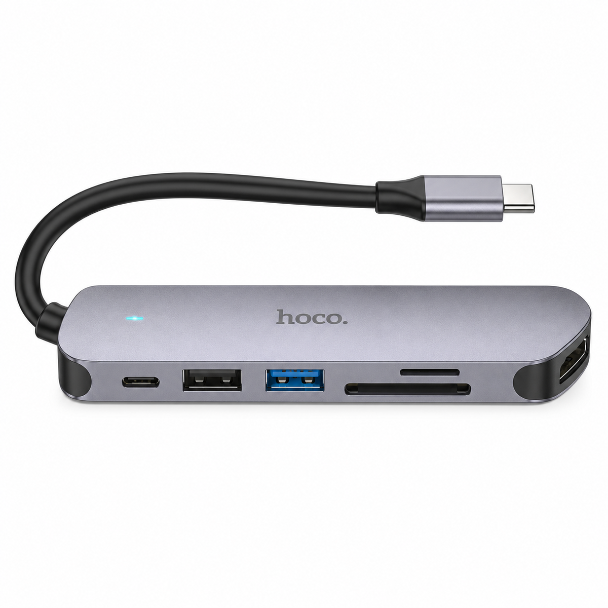 HOCO HB28 6-in-1 USB-C Hub – 4K HDMI, 60W PD, USB & SD/TF