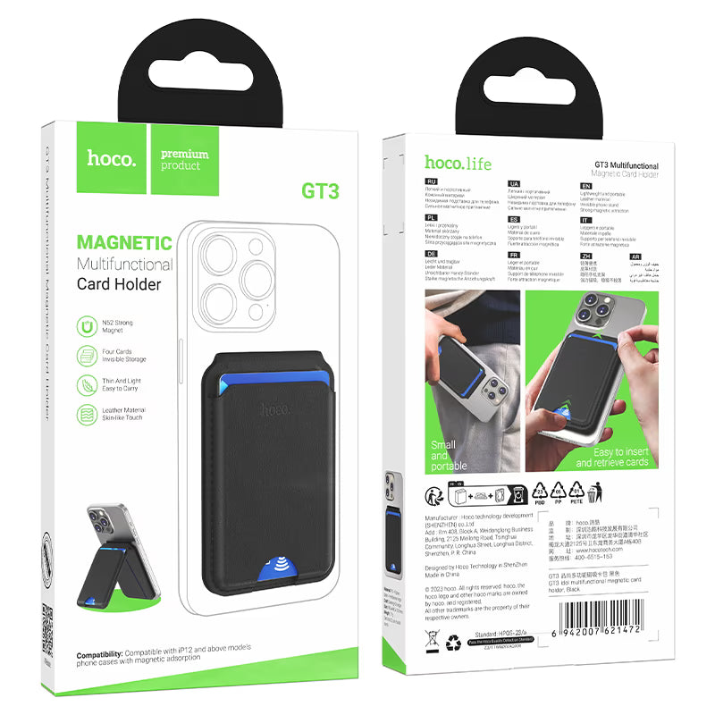 HOCO GT3 Magnetic Card Holder & Phone Stand