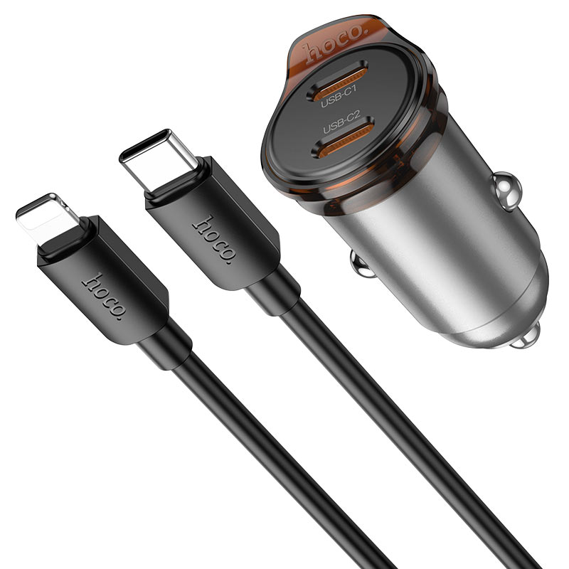 HOCO NZ16B Rigorous 45W Dual USB-C Car Charger