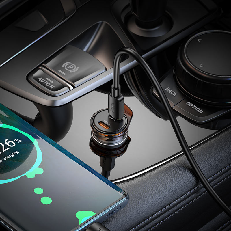 HOCO NZ16B Rigorous 45W Dual USB-C Car Charger
