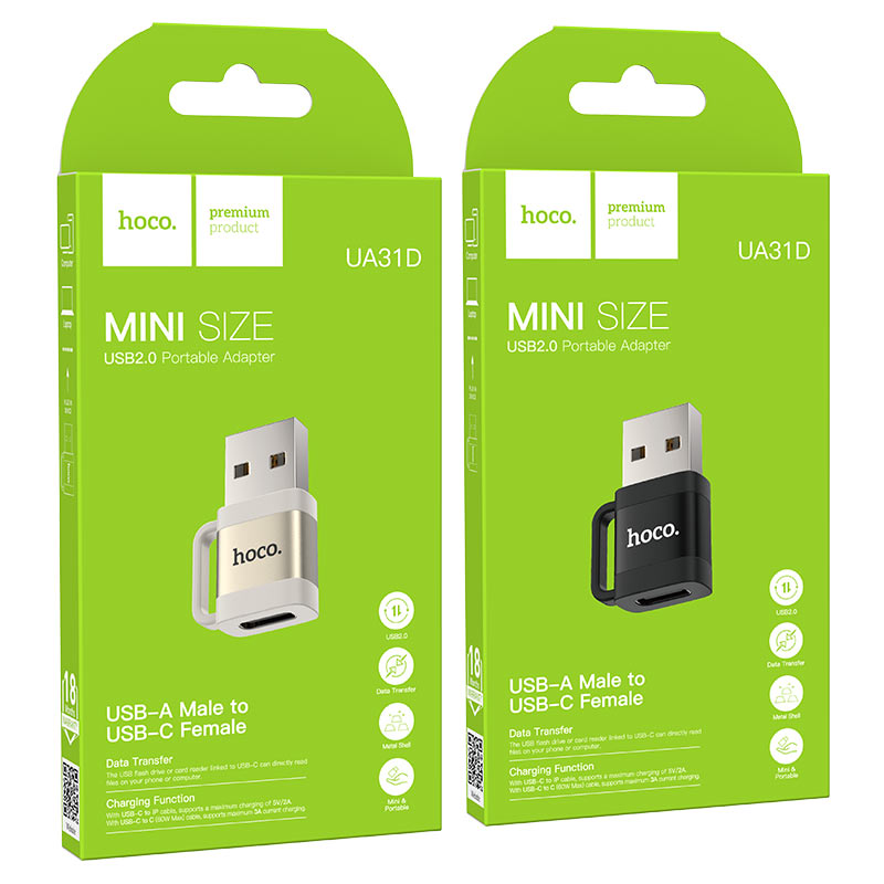 HOCO UA31D Adapter Pakistan – USB-A to Type-C, 480Mbps, Fast Charging | hocopk.com