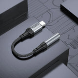 Braided USB cable with connectors on a technical design background