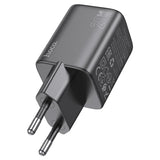 Black charging adapter with 'hoco' branding on a white background