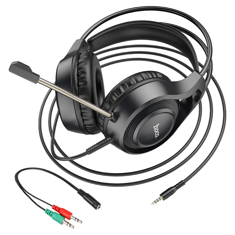 HOCO W106 Tiger Gaming Wired Headset – 50mm Drivers, 3.5mm, HD Mic, 1.8m