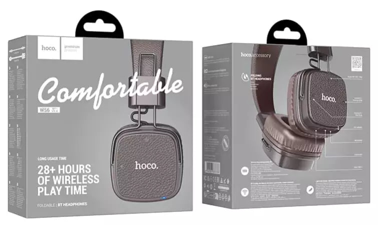 HOCO W56 Charm Foldable Wireless Bluetooth Headphones – BT 5.4, 28Hr Brown